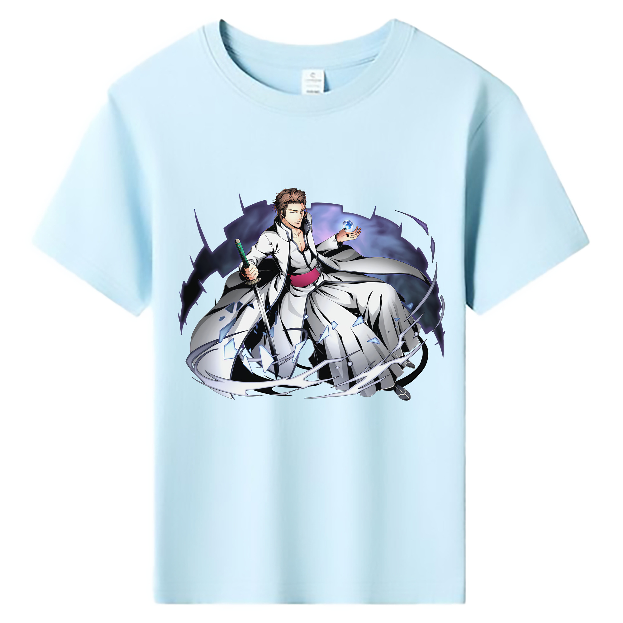 （画像用） ブリーチ 藍染 惣右介（あいぜん そうすけ） BLEACH Aizen Sousuke 綿100％キッズTシャツ（フロントプリント）